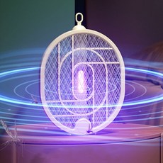 PYHO 초강력 UV 접이식 충전식 가정용 캠핑용 무선 전기모기채 전기파리채 모기퇴치기, 화이트-2PCS
