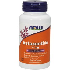 NOW Food Astaxanthin 4 mg 아스타크산틴(아스타잔틴) 4mg 90캡슐, 1세트, 90정