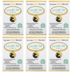  락토비프 반려동물 강아지 고양이 프로바이오틱스 펫 유산균 LactoBif Pet Probiotics 50억 CFU 60x6개 360 캡슐 