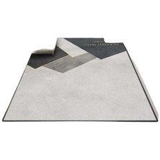 簡約水晶絨玄關踏墊,現代簡約風格,5-6mm厚,可水洗, 50 x 80cm, 灰色山脈, 1個