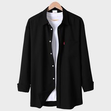 [오버나인] 남자 4X 빅사이즈 링클프리 오버핏 긴팔 셔츠