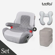 [토드비] 뉴코쿤 ISOFIX 부스터 주니어카시트 그레이+넥필로우+발쿠션 셋트, 그레이/트라이앵글+발쿠션