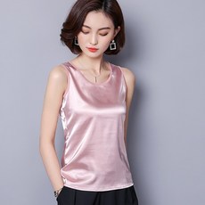 클릭커머스4 실크캐미솔 브라탑 탱크탑 크롭탑 끈나시 여성 누에실 이너티셔츠 민소매티 이너와 아우터 새틴