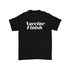 [더크라운비] 시즌4 VACCINE FINISH 남여공용 코로나 백신 접종 100% 면 티셔츠 반팔티 (블랙)