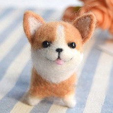 DIY 양모펠트 니들펠트 강아지 패키지 SET 퀼트, 1개, 웰시코기