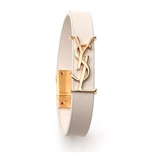 생로랑 남자 팔찌 Mens White Leather 55935505B3J9207