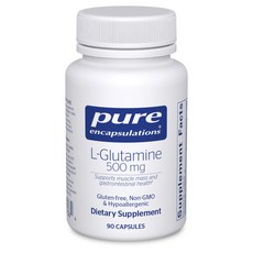 Pure Encapsulations L-Glutamine 500 mg - Supplemen Pure Encapsulations L-글루타민 500mg - 면역 및 소화 지원 장, 1개, 56.70kg, 1개, 90 Count (Pack of