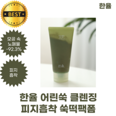 한율 쑥떡팩폼 (120 + 15ml) 어린쑥 클렌징 피지흡착 쑥떡팩폼 하루피지 흡착 약알칼리 모공노폐물 클렌징 쑥떡 텍스처로 피지 쫀득