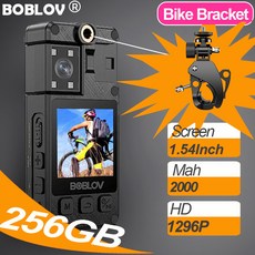 야간 버전 180° 렌즈가 장착된 바디 미니 스포츠 카메라 HD 1296P 1.54Inch 2000Mah 256GB DVR Body Cam 비디오 레코더 바디캠 액션캠 캠코더, Camera with 64GB - 비디오레코더