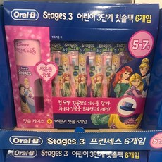 PG 오랄비 스테이지스 3단계 프린세스팩 6입 + 칫솔 케이스 증정, Toothbrush 6P