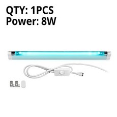 UV살균기 UV살균 편리한 UV-C 자외선 석영 램프 UVC T5 튜브 UV 살균기 살균 전구 6W 8W 110V 220V, 04 1Pcs 8W With Plug_02 220 V