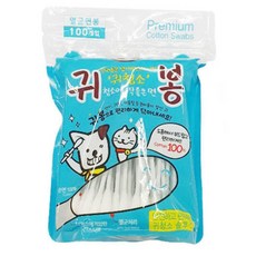 노령견 눈물청소 귀청소 강아지면봉 100매 애견전용 갱얼쥐 민감피부 개린이 반려견, 1개