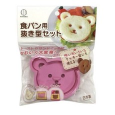 코쿠보 곰돌이 식빵 & 쿠키커터, 핑크, 2개
