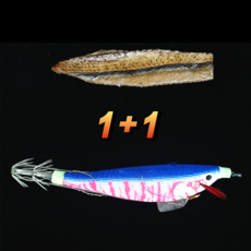 캠낙스 UV 케이무라 수평 야광 생미끼 철사 와이어 한치 갑오징어 문어 쭈꾸미 삼봉 에기 학꽁치포 1+1, 블루 + 학꽁치포