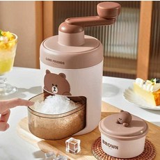 신마백 얼음분쇄기 크러셔 홈바 수동 얼음분쇄기 눈꽃, 얼음틀4개 빙수기계