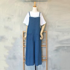 행복한여자 [신상무배]귀여운 양포켓 두줄 데님 멜빵 점프슈트