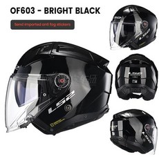 레트로 헬멧 LS2 OF603 INFINITY II 빈티지 오픈 페이스 오토바이 스쿠터 제트 Casco Moto, 12) Bright Black - XL