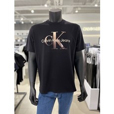 CK jean 남성 레귤러핏 모노그램 로고 반팔 티셔츠 40KC837-BAE