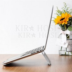 kirahosi 노트북 거치대 휴대용 키높이 받침 365호+덧신증정 Ady5c1k, 실버