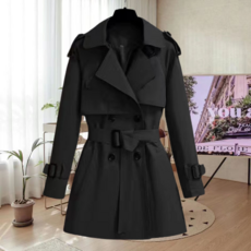 블랙 코트 여성복 슬림 트렌치코트 CC5920