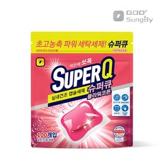 갓성비 슈퍼큐 캡슐세제 플라워코튼 100개입 대용량 고농축 드럼 일반 겸용