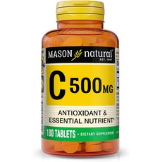 수입비타민 직구비타민 MASON NATURAL C 500mg 건강한 체계 지원 항산화제 및 필수 영양소 100정, [01] 무맛, [01] 100개1팩