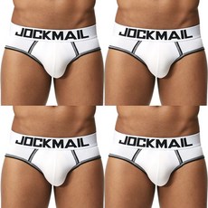 JOCKMAIL Mens Boxer Briefs 퀵드라이 드로즈 팬티 부드러운 편안한 속옷 모달 캐주얼 플랫 일반 속옷 4 팩