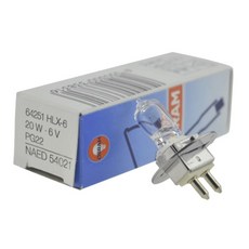 OSRAM 슬릿 램프 현미경 조명 및 동급 전구 HLX-6 HLX64251 NAED 54021 PG22 64251 6V 20W, [01] Germany, 1개