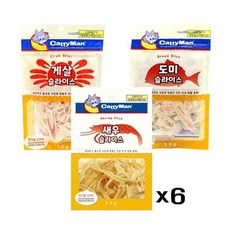  캐티맨 슬라이스 X6개 고양이 건조간식 건어물 단백질, 도미맛살30g 