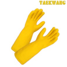 TK 보생 공업용 고무장갑 노랑색 10호 33cm 천연라텍스 농업 어업 임업 공업 화공약품 작업용 태광, TK보생고무장갑-노랑