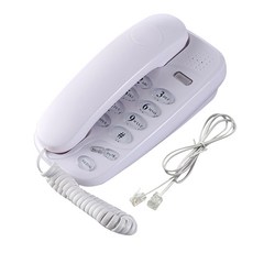 KXT-580 벽 장착 전화 벽 전화 고정 유선 벽 교수형 전화 홈 오피스 용 통화 조명 재실행 전화, White, 01 White