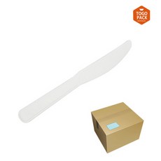 16.8cm 일회용나이프 위생나이프 개별포장 화이트 1박스(2000개입), 2000개입, 1개