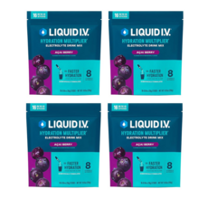 리퀴드이브 하이드레이션 멀티플라이어 전해질 드링크 믹스 아사이베리 Liquid I.V. Hydration Multiplier Acai Berry, 4개, 256g