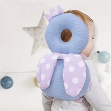아기 머리받침대 뒤쿵이 넘어짐베개 에어매쉬소재 머리보호대, 하마_블루