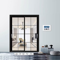 자바라 주방 거실 베란다 실내 미닫이문 식당 슬림 칸막이 무지개 중공 강화유리 문, T03-슬림, 기본
