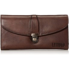 여성 여성용 대용량 핸드메이드 딥 염색 정품 가죽 지갑 카드 홀더 퍼스(커피) 7.48"L x 3.94"W 아마존 여성복 매장