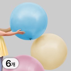 투데이리빙 6개입 세트 90cm 대형 라운드 풍선 생일 이벤트 에어 벌룬 홈파티 기념일 장식 축제 행사 소품 브라이덜 베이비 샤워 파티 용품, B타입, 6개, R98453B(혼합색상 B타입, 6개, R98453B(혼합색상