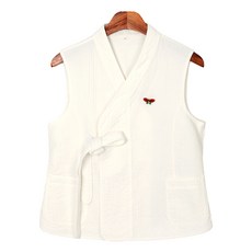 자수패치 이중지 조끼