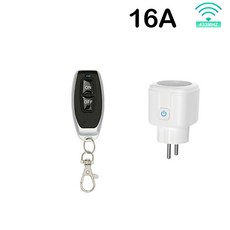 무선 스마트 원격 제어 소켓 스위치 220V 4000W 16A EU FR 범용 플러그 원격 켜기 끄기 조명용 전기 콘센트, 1개, [01] 1Socket 1Remote
