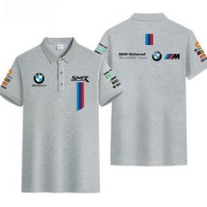 BMW motorrad 오토바이 바이크 라이딩 반팔티셔츠 카라티, 2XL, 그레이