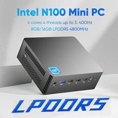 Topton D4 12 세대 인텔 미니 PC 윈도우 11 프로 N100 DDR5 4800MHz 포켓 컴퓨터 1000M LAN HDMI 2.0 DP WiFi6 BT5.2, 01 N100 8G DDR5 SATA_01 미국, 01 No Storage