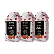 [본네] 프리미엄 아세로라 퓨레 주스 500ml 3팩, 3개