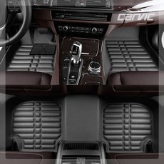카빅 4D 가죽 입체 카매트-블랙, 티볼리 2륜, 블랙
