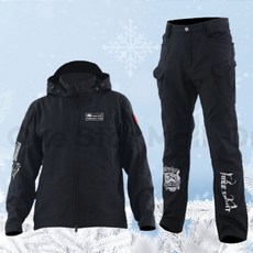 원스타몰 겨울 낚시복세트 상의 바지 남여공용 등산복 바람막이, XL, 블랙상의바지세트