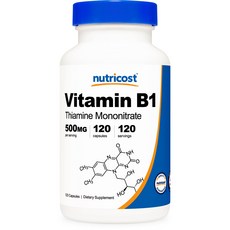 뉴트리코스트 비타민 B1 500mg 캡슐 120캡슐 1서빙 500mg 120회분 Vitamin B1 Capsules [500 MG] [120 CAPS], 120정, 1개