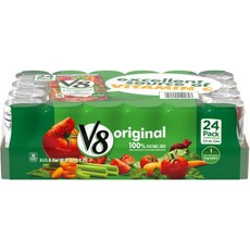 V8 Original Vegetable Juice Cans V8 오리지날 야채 주스 11.5oz 340ml 28캔, 28개