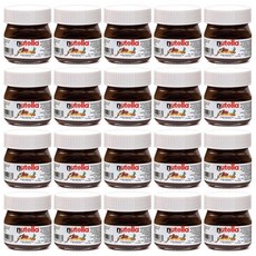 누텔라 헤이즐넛 스프레드 미니글라스 25g 20팩 Nutella Hazelnut Spread Mini Glass 0.88oz, 20개