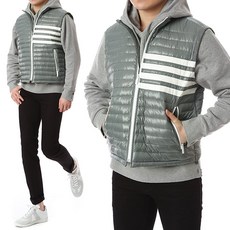 [Thom Browne][톰브라운]삼선탭 사선 패딩베스트/MVD009X 02860 035