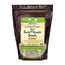 Now Real Food 서티파이드 오가닉 로우 선플라워 시드 언솔티드, 454g, 1개