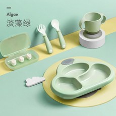 삼베 운 물 주입 보온 그릇 아기 식판 흡 판 그릇 보조 식기 세트, 상세페이지 참조